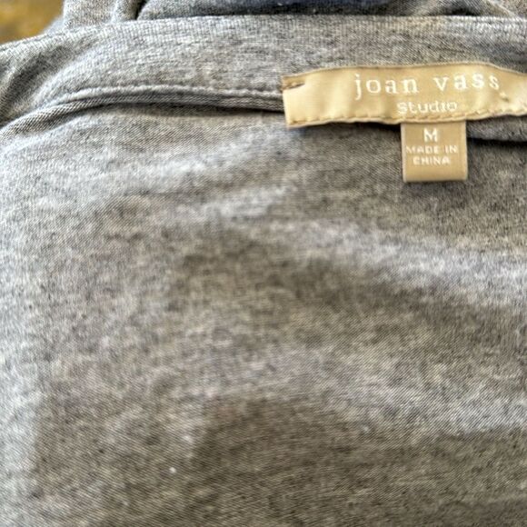 Joan Vass light marled gray overlapping high-low asymmetrical hem stretc… - Picture 4 of 4